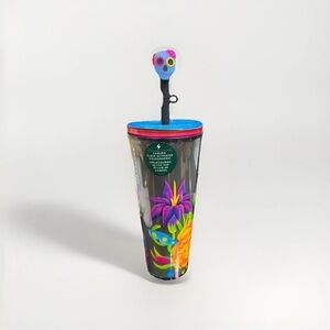 Starbucks Holographic 24oz Tumbler with Glow Dark Straw top NEW Limited Edition